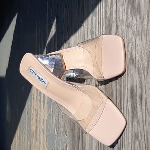 Steve Madden Pauline Clear Block Heel Sandals